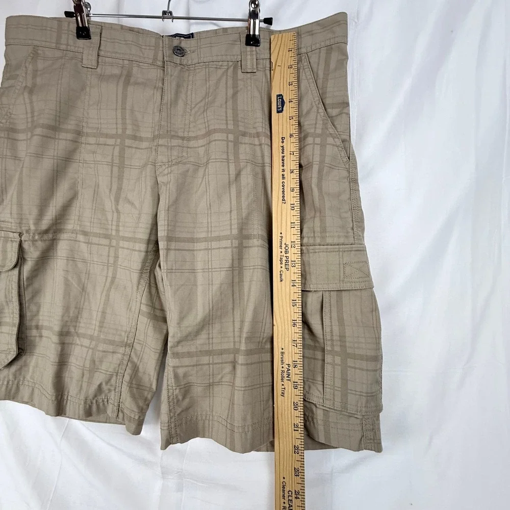 The North Face Cargo Shorts Mens 40 Tan Plaid Gorpcore Hiking Outdoor Utility